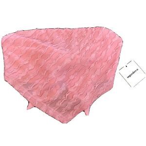 NEW Superdown M Pink Strapless Ruffle Crop Top Lined Tie Back Handkerchief